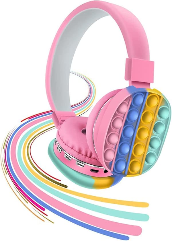 Bluetooth-headset med popbubblor, silikon tryck och pop fidget leksak headset färg stereo
