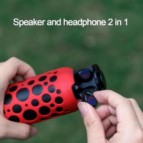 Trådløst Bluetooth Headset Spot Privat Model Bluetooth Audio Twoinone Speaker Headset（sort）