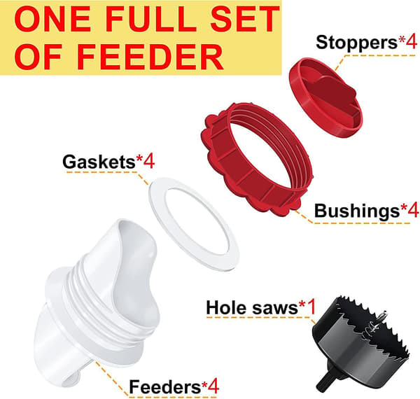 DIY GRAVITY KYLLINGFÔRER Automatisk Gravity Feeder（4stk）
