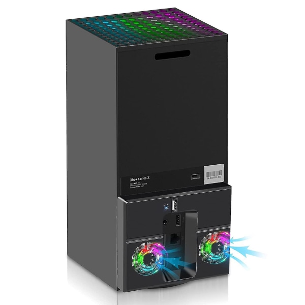 Køleventilator kompatibel med Xbox Series X Ekstern USB Vertikal Køler Stativ Med USB Hub Port