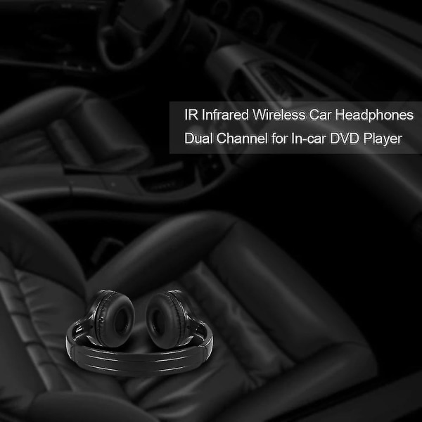 IR Trådløse Hovedtelefoner Til Bil DVD Afspiller Nakkestøtte Video, On-Ear Infrarøde Hovedtelefoner Headset U