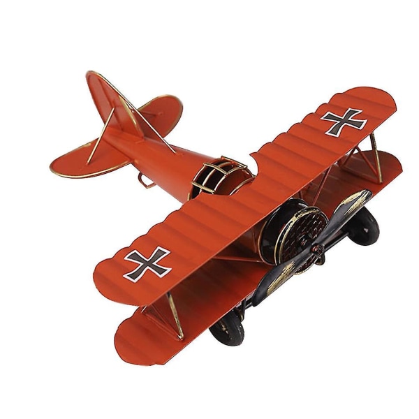Lentokonemallit Vintage rautametallilentokone Käsityö valokuvarekvisiittiin Lasten lelu Kodinsisustus Koriste työpöydän koristelu (punainen)