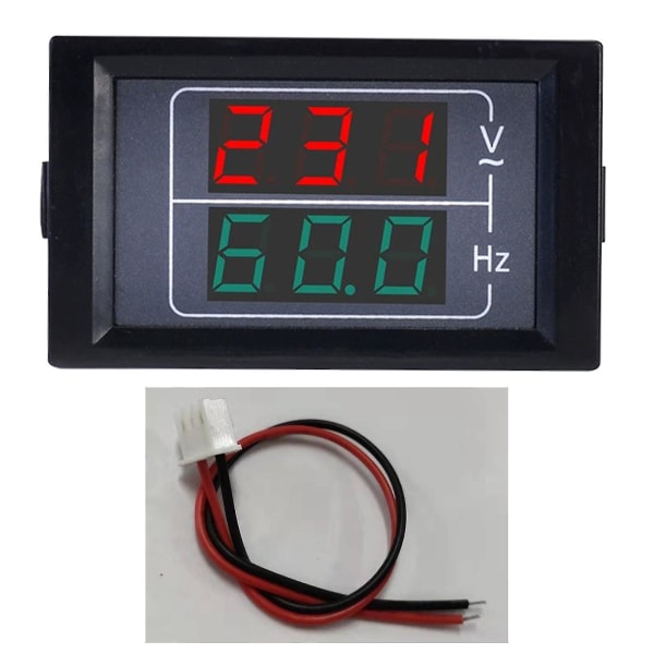 Digital AC Voltmeter Panel Ac50-500v frekvensteller 10,0-99,9 Hz LED-skjerm
