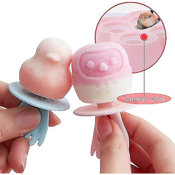 Silikon Popsicleformar, Mini Djur Popsicleformar För Barn, Triangel Cartoon Formar DIY Popsicle Hemgjord