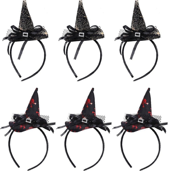 Halloween-päänauhat hiusklipsit, valikoima Halloween-juhlat Witch-hämähäkkihattu, yhteensopiva Halloween-asujuhlien kanssa (tyyli 4)