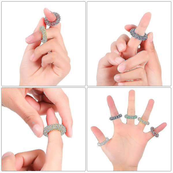 30 stycken Akupressurringar Spikiga Sensoriska Fingerringar Set