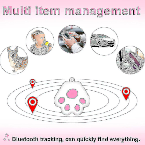4 stk. GPS-tracker, sød kæledyrssporing, bærbare sporingsenheder (blå, sort, pink, grøn)