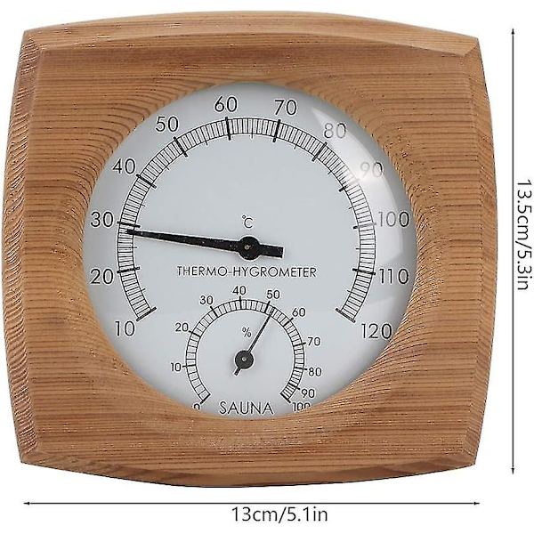 1 st bastu temperatur cederträ termometer hygrometer termohygrometer bastu tillbehör