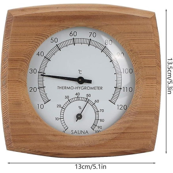i 1 Sauna Temperatur Cedertræ Termometer Hygrometer Termohygrometer Saunatilbehør