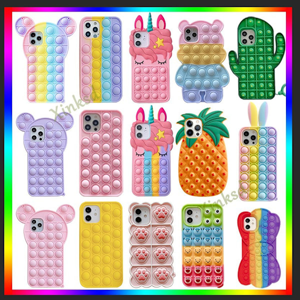 Gult Hjärta Kattfodral för iPhone 11 Cartoon Rolig Kawaii Söt Silikonfodral Fidget Unik Design Estetisk för Flickor Pojkar Barn Fodral (för iPhone 11 6.