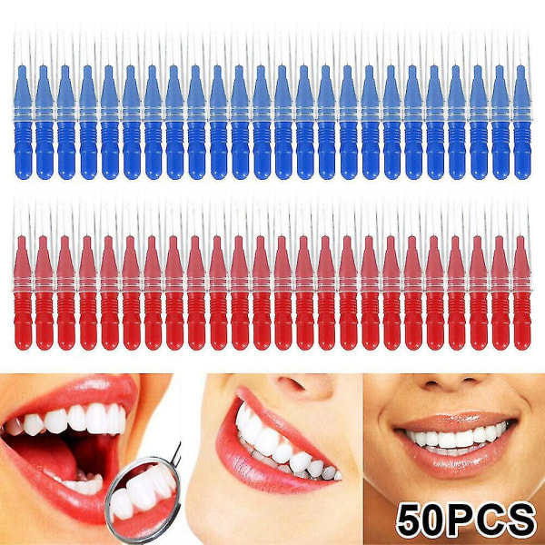 50/100 kpl 2,5 mm hammaslankaharjat Hampaidenväliset puhdistustikut Harjat Suunhoitotyökalu (50 kpl)