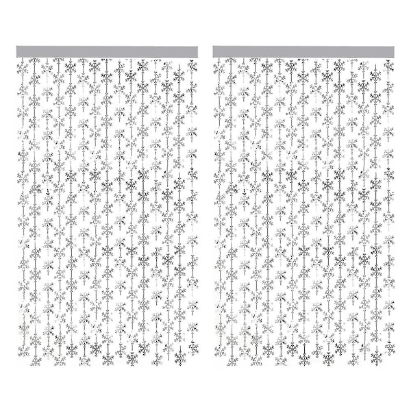 2 st Snowflake Foliefransgardiner Glittrande Metallisk Frans Fest (silver)