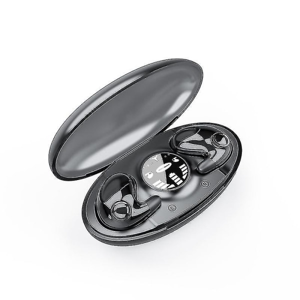 Mini Bluetooth-headset med støyreduksjon digital skjerm og lang batterilevetid (svart)