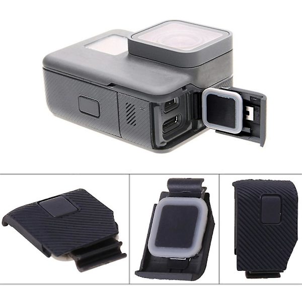 Sivuoven kansi Usb-c Mini Hdmi -portin sivusuojan vaihto Gopro Hero5/6/7 Black Uv -suodatinobjektiivin korjausosat (musta väri)