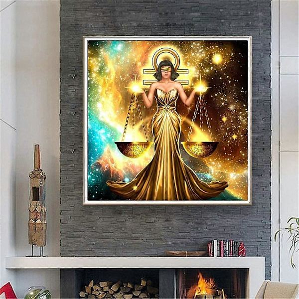 5D DIY Full Drill Konstellation Diamantmålning Vattumannen Korsstygn Zodiac Signs Broderi Mosaik Kit Heminredning Väggkonst Presenter Vågen