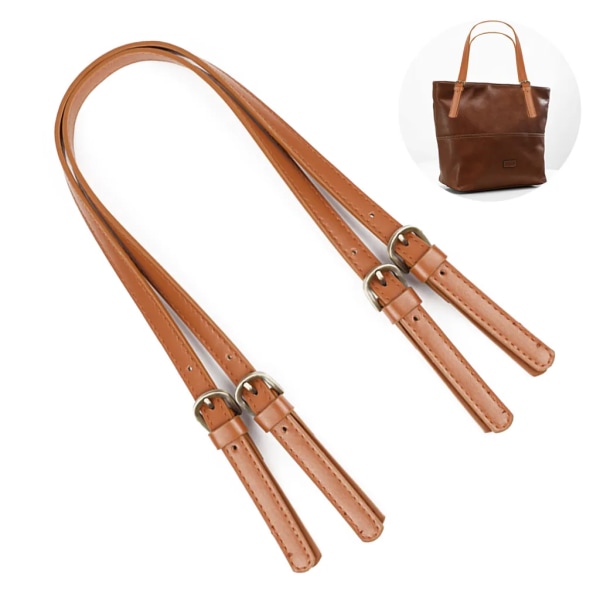 Set med 2 axelremmar Väska handtag - Handväska axelrem brun