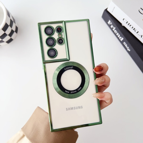 För samsung phone case- magnetiskt phone case grön Samsung S23 Ultra