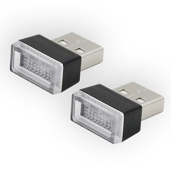 Billamp for bil, USB, LED-dekorasjonslampe, interiør, 7 stk, tilfeldig farge