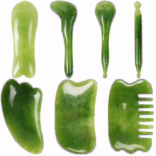 Gua Sha-skrapa, Naturlig Jade Sten Slimming Massager För Spa