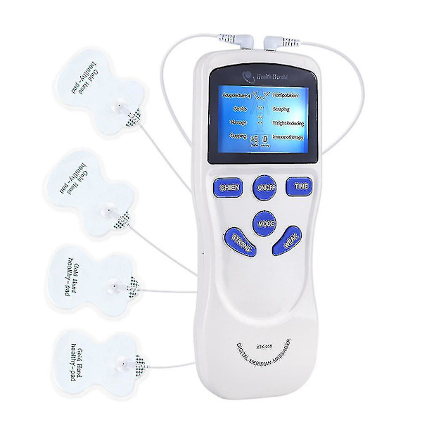 Elektrisk Tens-maskin Enhet Puls Muskelstimulator Massager Fysisk Terapi Smärtlindring Med 4 Elektrodplåster