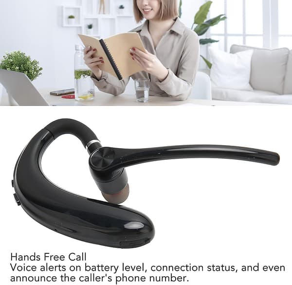 Bluetooth-headset trådlöst enkel öra Bluetooth-hörlurar kompatibla med Iphone Android för körning kontor