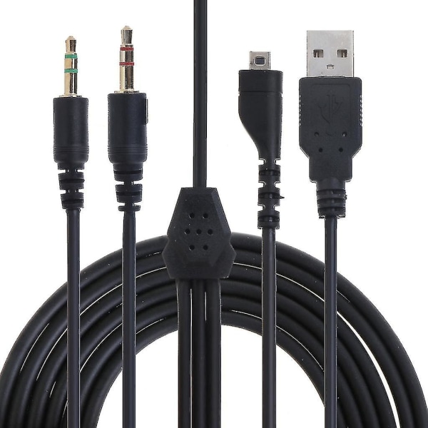 2 m hörlurslinje Rgb 3,5 mm USB -kabelsladd för Steelseries Arctis 3 5 7 Pro