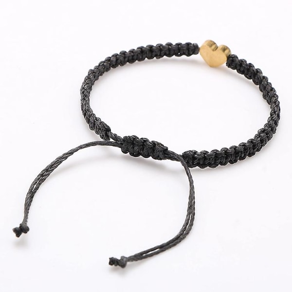WABJTAM Guld Initial A Bokstav Hjärta Charm Armband för Kvinnor Tonårsflickor Handgjorda Rep Flätade Justerbara Smycken Personliga Födelsedagspresenter för Kvinnor