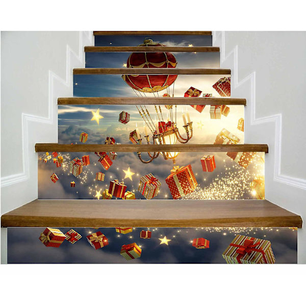 3D Julgran - 100 cm x 18 cm - 29 - Med Presentaskar Självhäftande Trappstegsdekaler Julfest Heminredning
