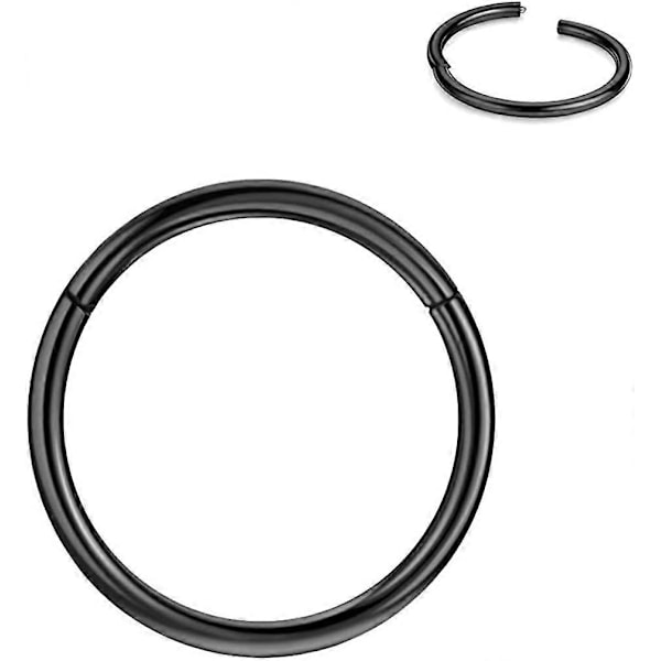 316L Kirurgiskt Stål Hinged Näsringar Hoop 20G 18G 16G 14G 12G 10G 8G 6G, Diameter 5mm till 22mm, Guld - Roséguld - Silver - Svart - Blå - Regnbåge