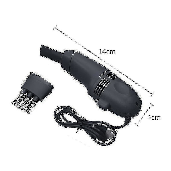 USB Mini Dammsugare Bärbar Dator Handhållen Tangentbord Borste Rengöringsborste Hem Kontor - Svart
