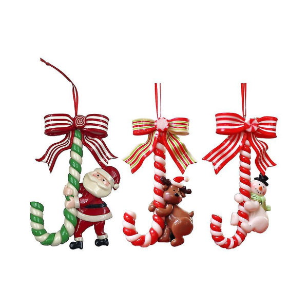Juletræshængning Chrismtas Dukke Julemand kram Krykkedekoration Ornament Gaveideer 3pack