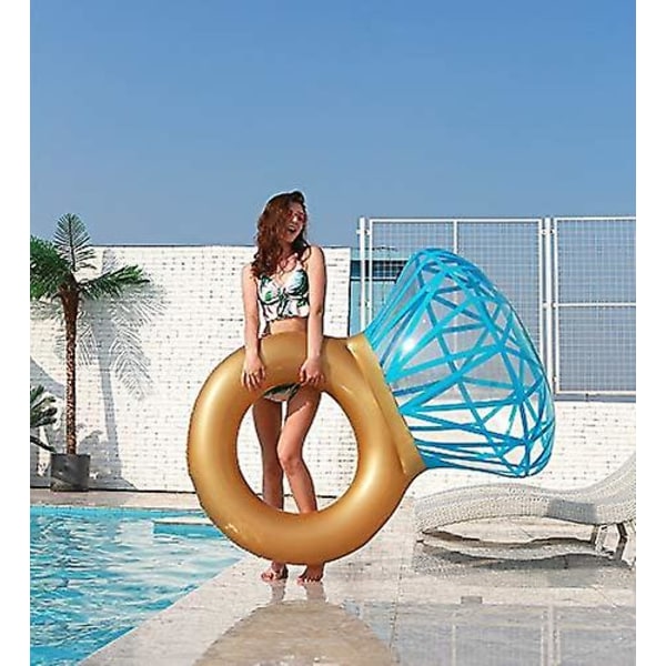 Uppblåsbar Diamant Ring Pool Float För Vuxna & Barn