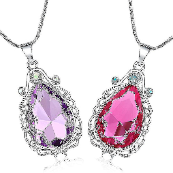 2 kpl Sofia Ensimmäinen Amuletti ja Elena Prinsessa Kaulakoru Kaksoissisko Kyynel Kaulakoru Taika Korut Lahja Tytöille