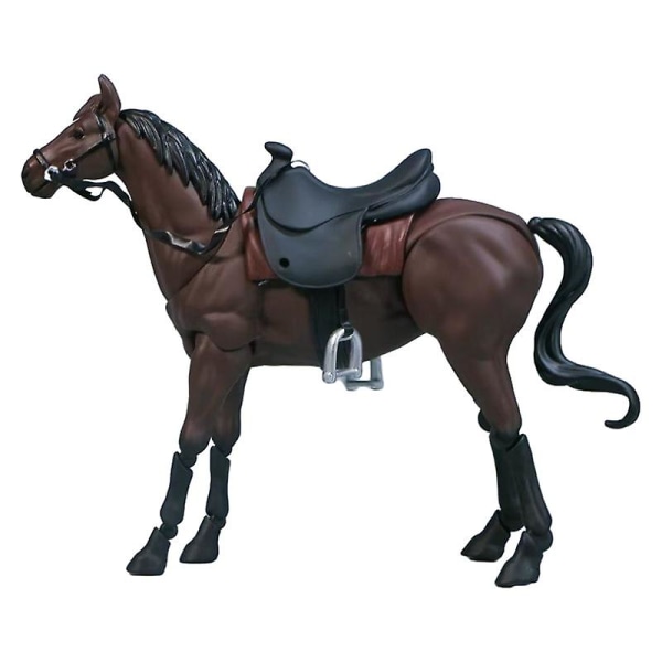 Hvit hest superbevegelig kropp hestefigur ornamentmodell (brun)