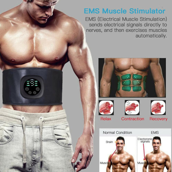 ABS Stimulator EMS Muskel Toner Belte Treningsmaskin Trådløs Bærbar To-Go Device Muscle Sculpting Hjemmetreningsutstyr