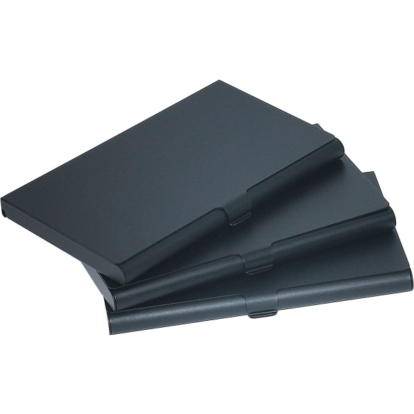 3-pack ultralätt aluminium visitkortshållare - svart