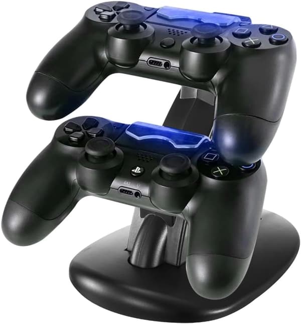 Ladestasjon Micro USB-laderstativ for PS4/slim/pro Gamepad-kontrollerhåndtak Ladestasjon