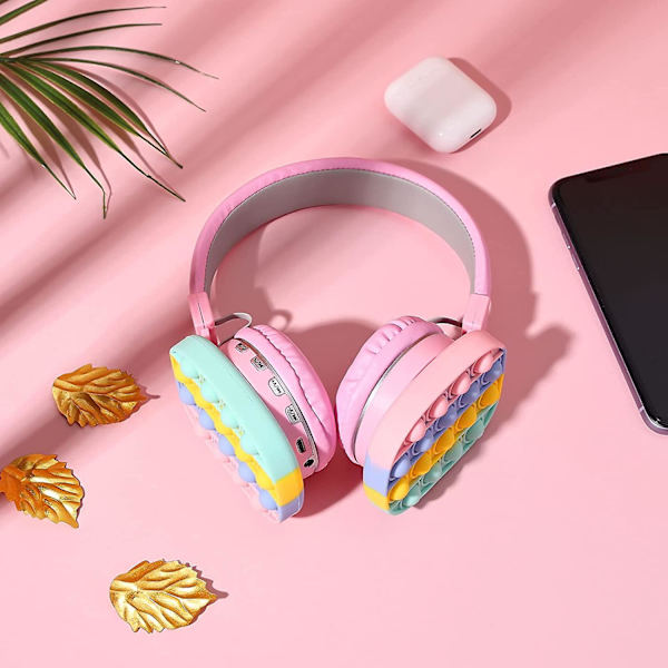 Bluetooth-headset med popbubblor, silikon tryck och pop fidget leksak headset färg stereo