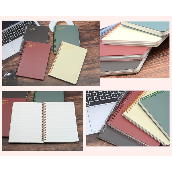 2024, 4-pack (a5) Spiralblock anteckningsböcker Journal Hardcover 8,26 X 5,9 tum 160 sidor Notebook Vitt papper för St