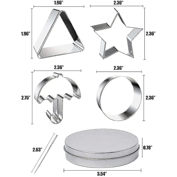 24 stk. Squid Cookie Cutter Game Set, med dåse og nål