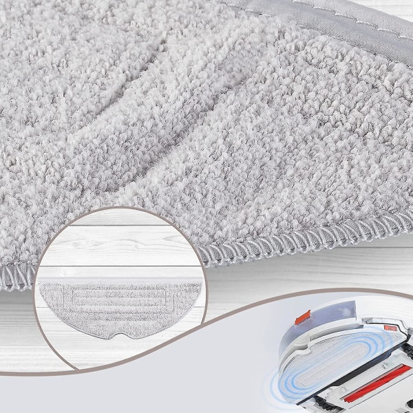 2 stk. Sølvion Moppeklud til Roborock S7 Maxv / S7 Maxv Plus / S7 Maxv Ultra / S7 Pro Ultra / S7 / S7+ Serie Robotstøvsuger Mikrofiber Vibrarise