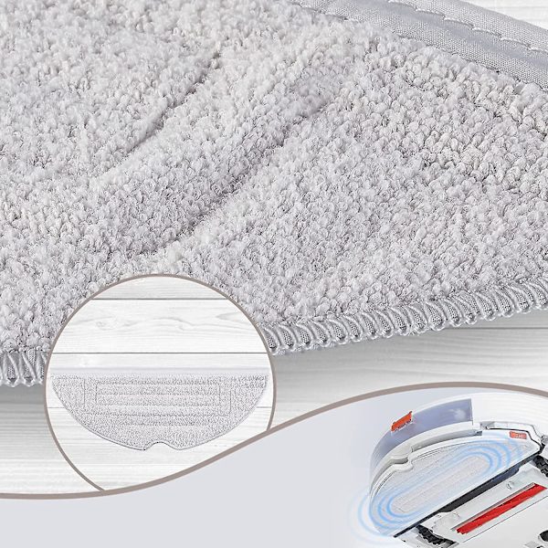 2 stk. Sølvion Moppklutpute for Roborock S7 Maxv / S7 Maxv Plus / S7 Maxv Ultra / S7 Pro Ultra / S7 / S7+ Serie Robot Vacuum Microfiber Vibrarise
