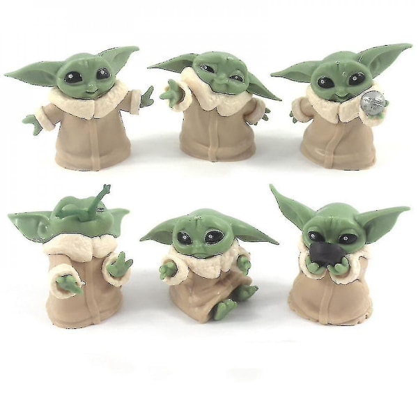 6 kpl Baby Yoda Gifts, baby Yoda Lelut Yoda Nukke lapsille, baby Yoda Toimintafiguuri