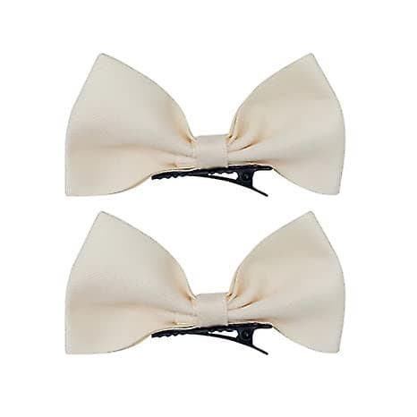2PCS Sløyfe Hårklips for Kvinner og Jenter Søte Sideklips Hårnåler Temperament Off-white