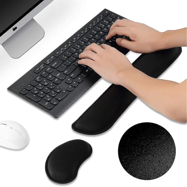 Computertastatur og musemåtte-understøttelse Memory Foam-sæt Nem indtastning og håndled Pa