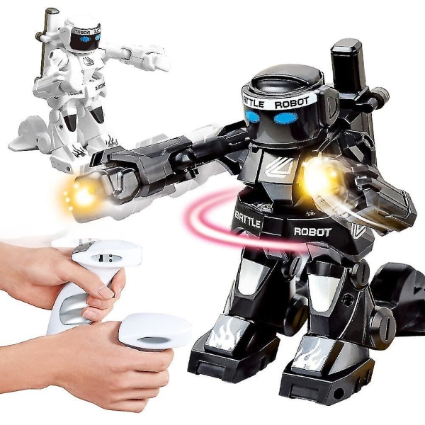 Til Fighting Kids Rc Robot Legetøj Somatosensorisk fjernbetjening Bokserobot Dobbelt Konkurrencekamp Intelligent Robot（hvid）