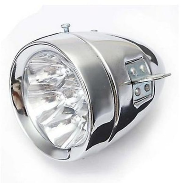 Vintage-polkupyörän etuvalo, 3 LED-retro-polkupyörän etuvalo taskulamppu ajovalolla (hopea)