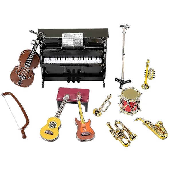 Miniatyr instrumentuppsättning 12 st mini instrumentdekoration tillbehör