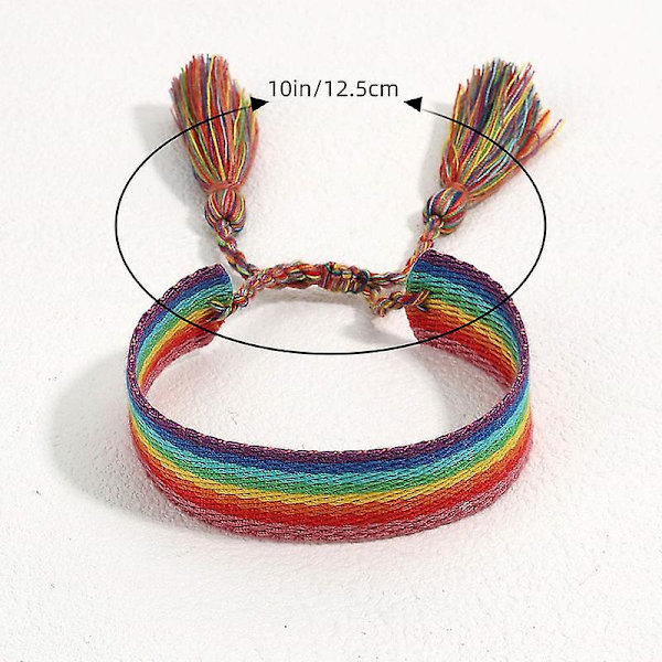 3 stk Strikket Vennskapsarmbånd, Fargerike Kvaster Justerbare LGBT Armbånd for Kvinner Jenter Menn