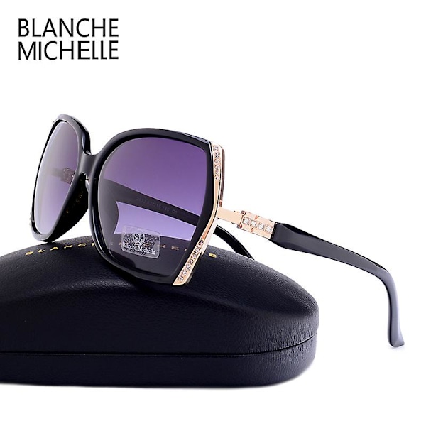 Blanche Michelle Högkvalitativa Överdimensionerade Polariserande Solglasögon Vuxen UV400 oculos de sol Gradient Körning Solglasögon Med Box（gradient röd）